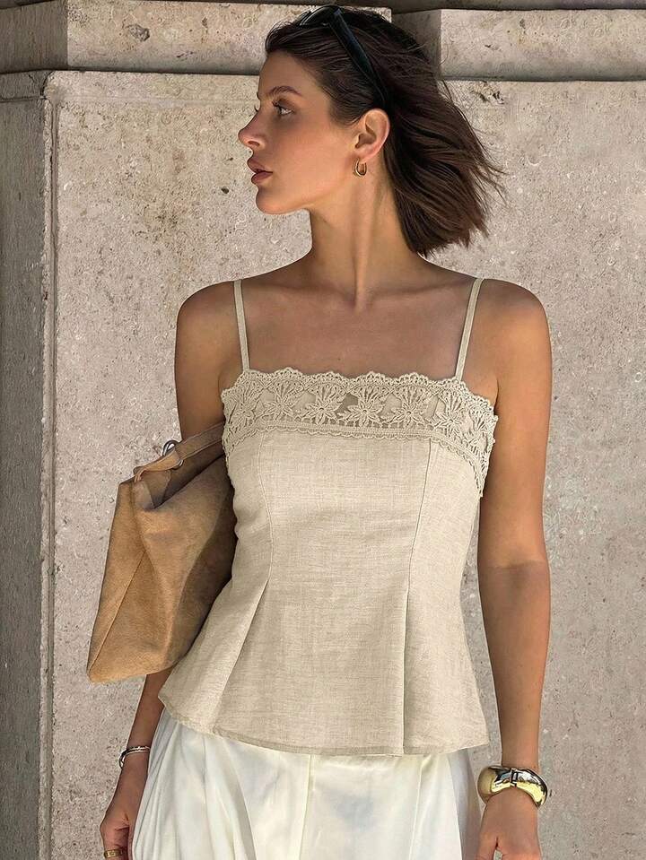 Elegant Peplum Camisole for European Summer Looks