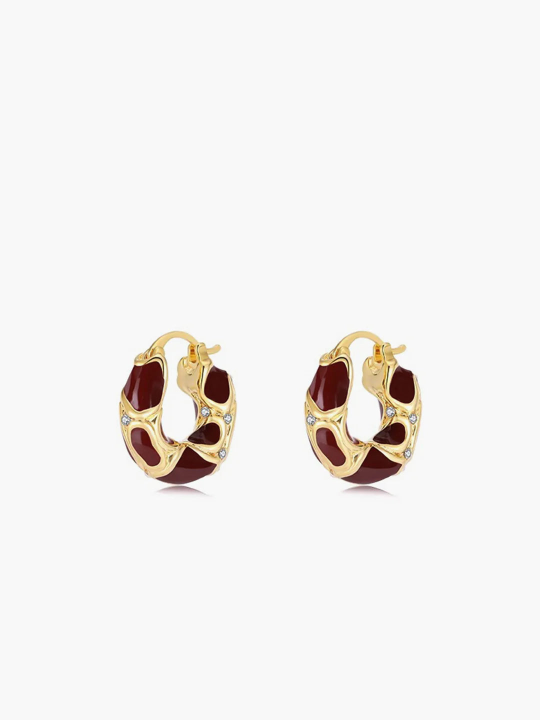 Chunky Golden Frame Hoop Earrings - LA FEMME WANDERER