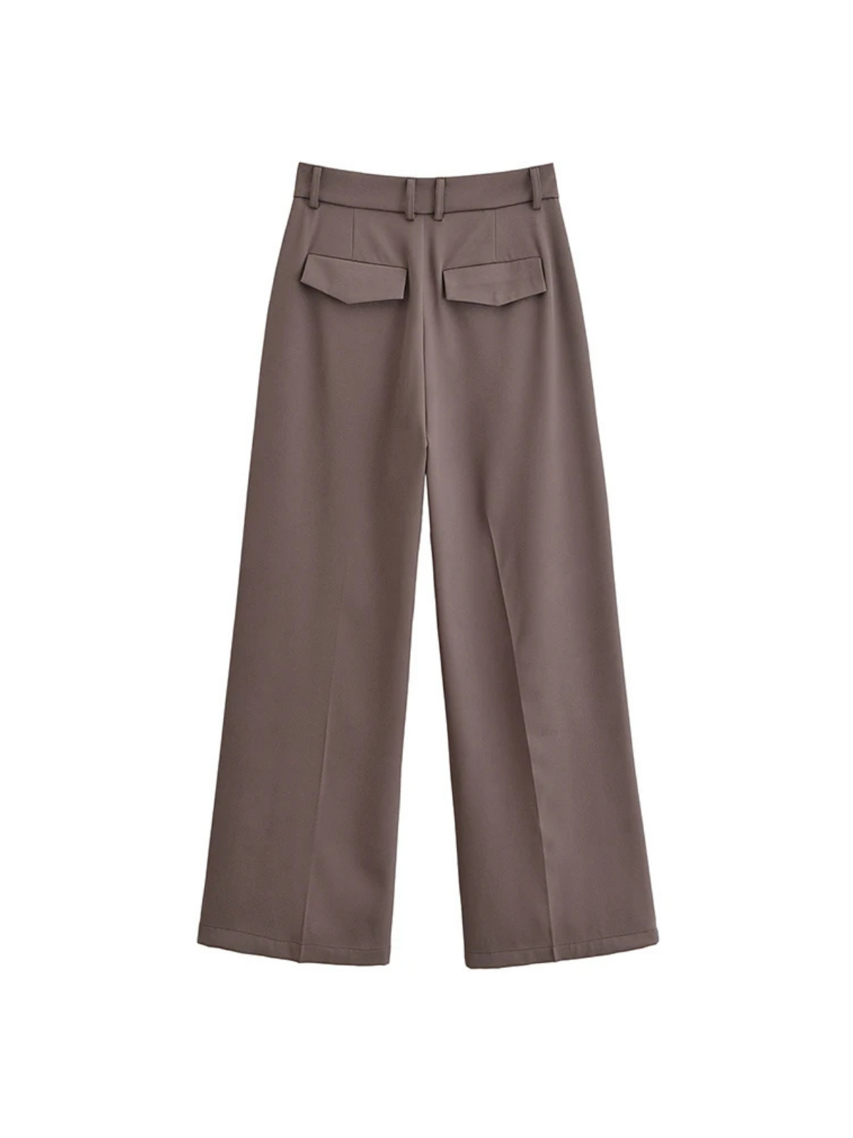 Double Pleat High Waist Wide Leg Trousers