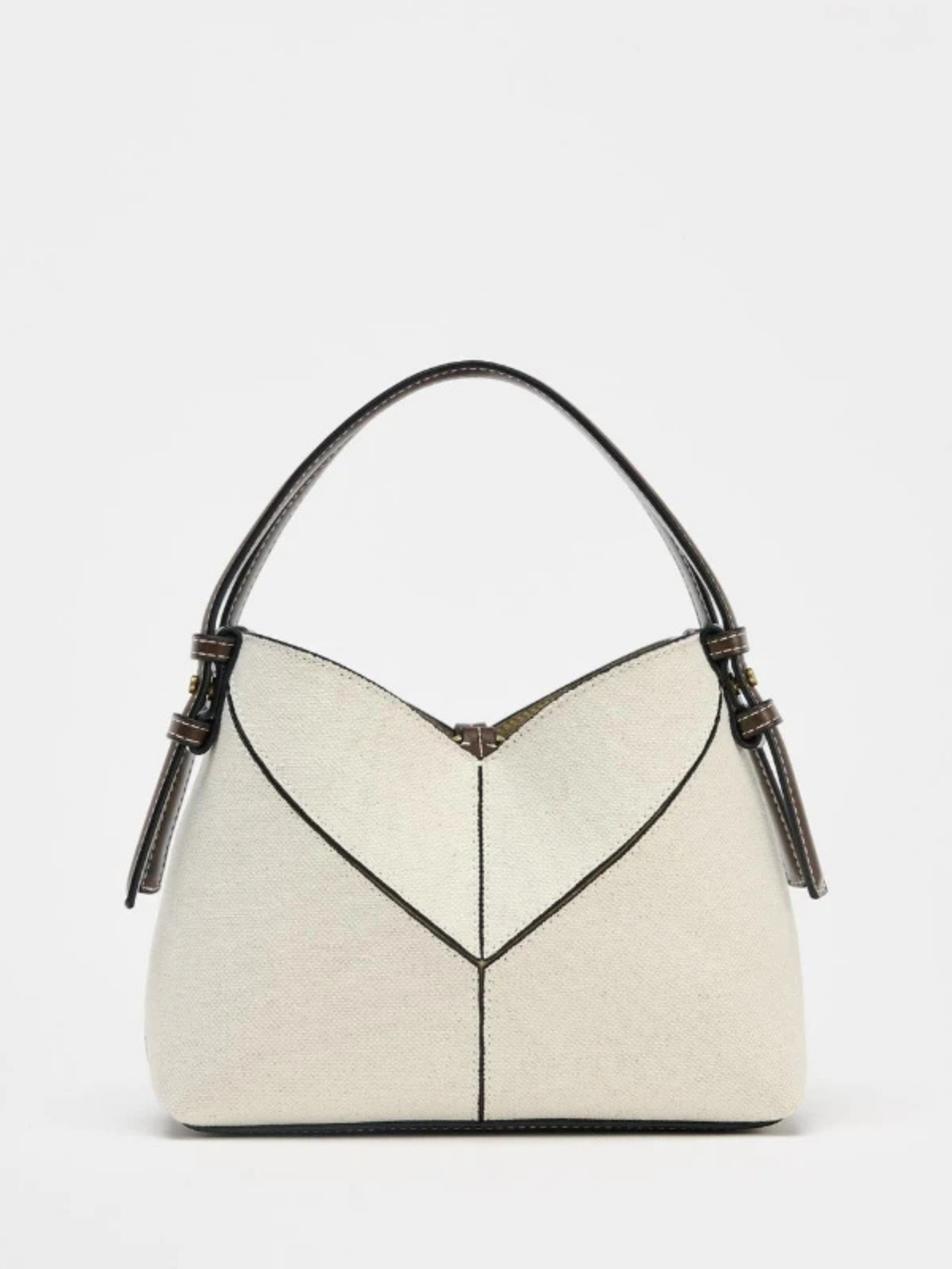 Contrast Canvas Mini Shopper Bag With Luxury Handle For Stylish Women