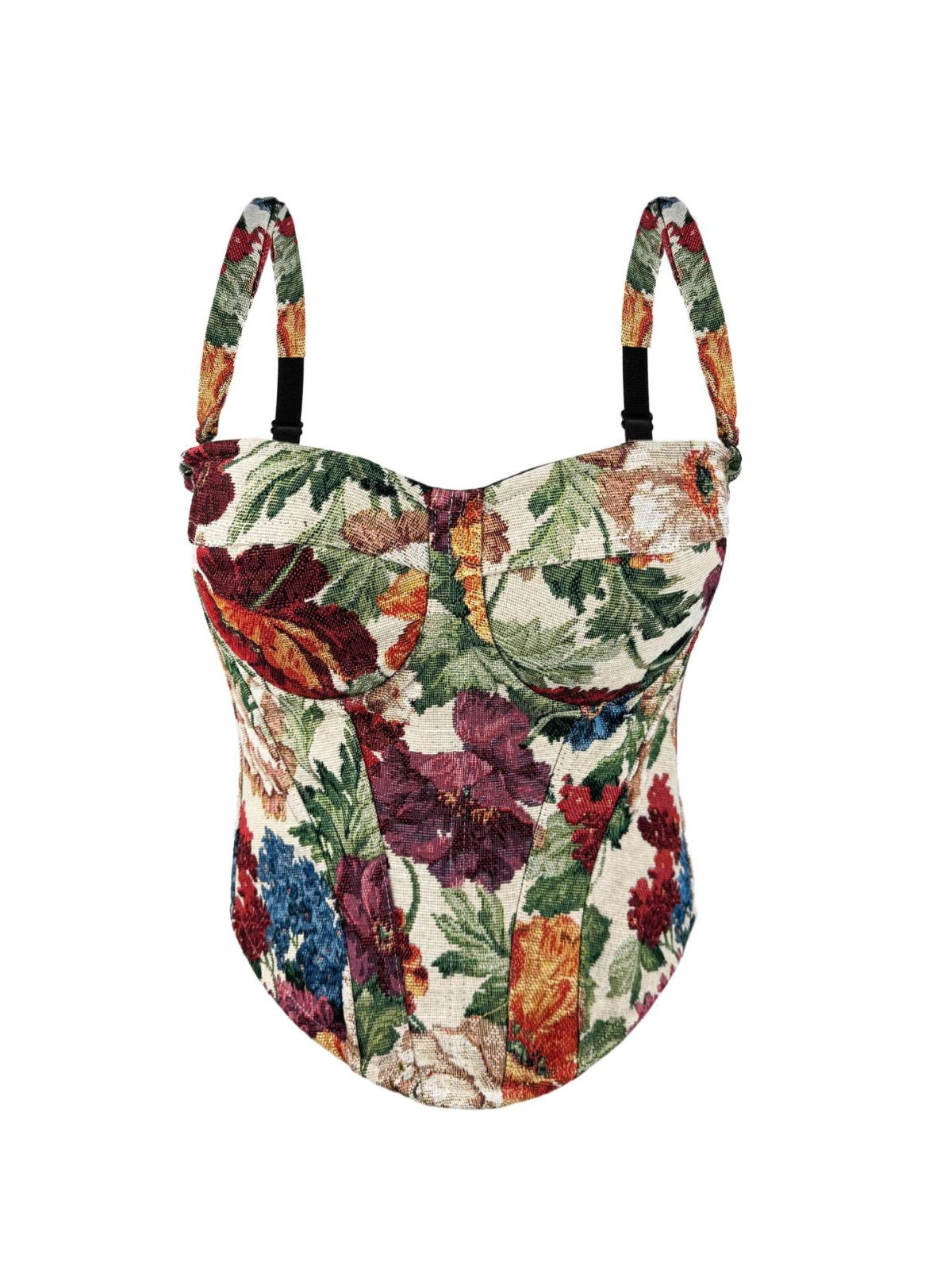 Korsett mit Retro-Blumenmuster