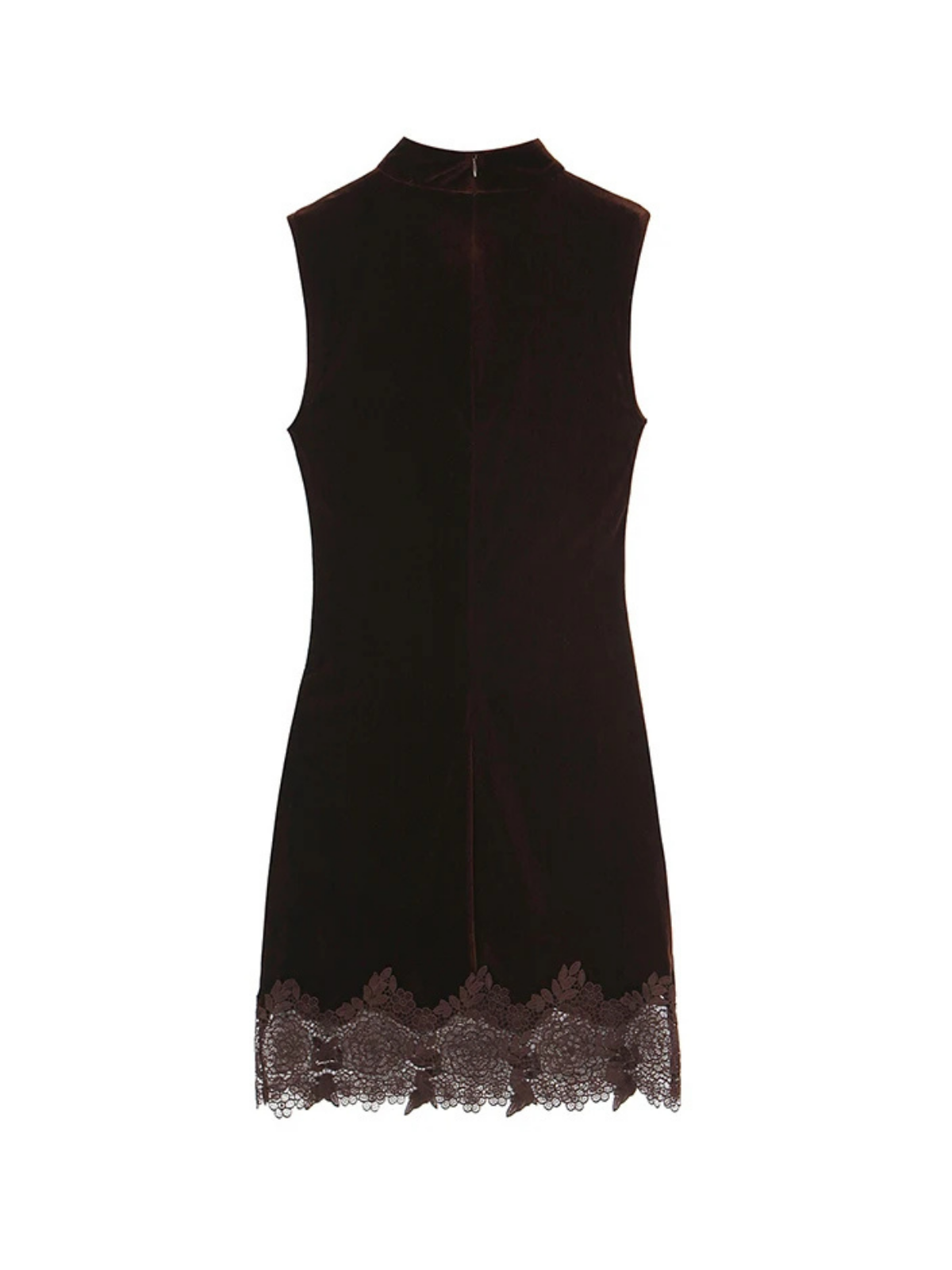 Velvet Lace Side Draped Mini Dress