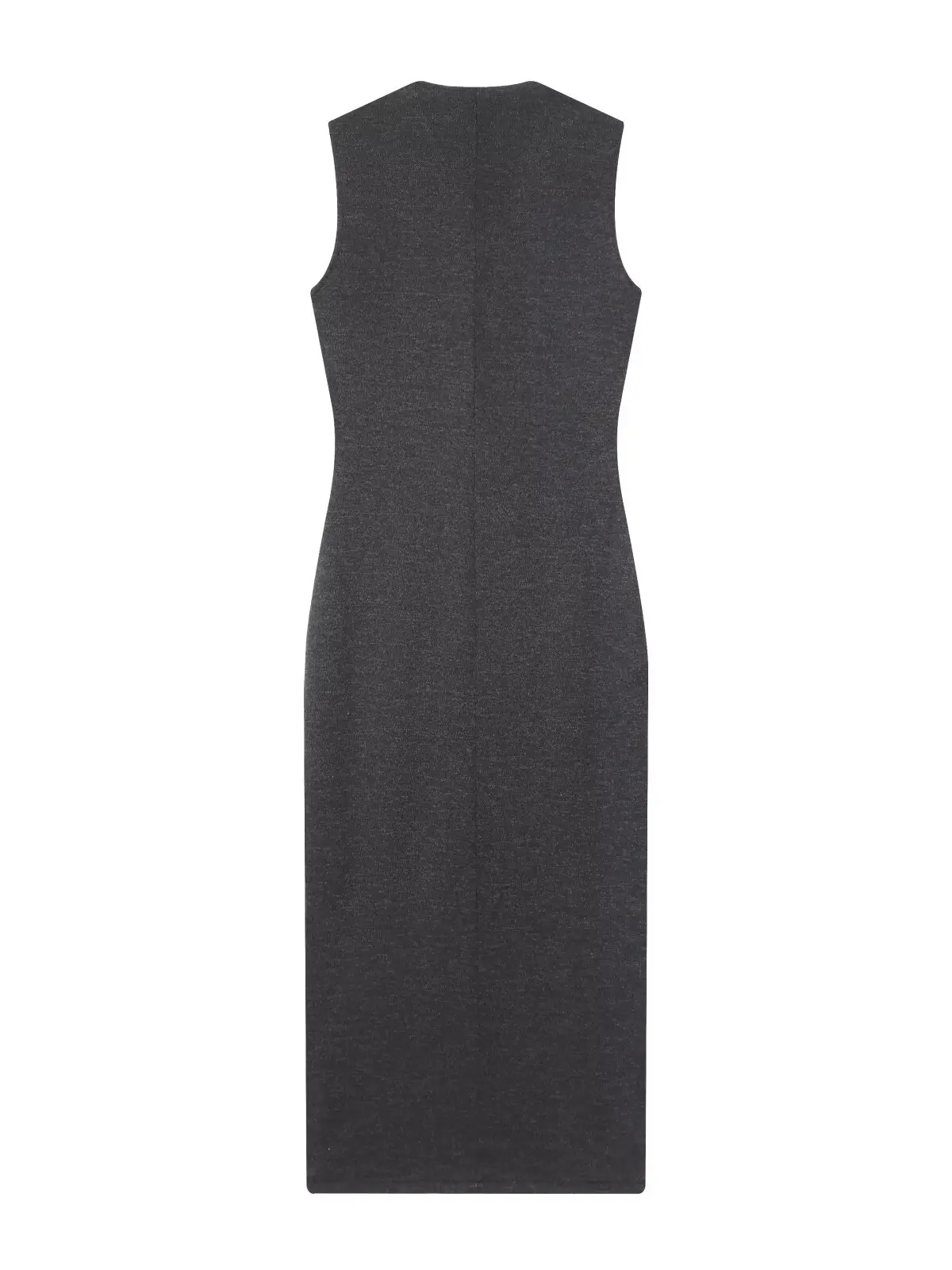 Elegant Sleeveless V Neck Button Midi Pencil Dress For Party And Evening Events And Special Occasions
